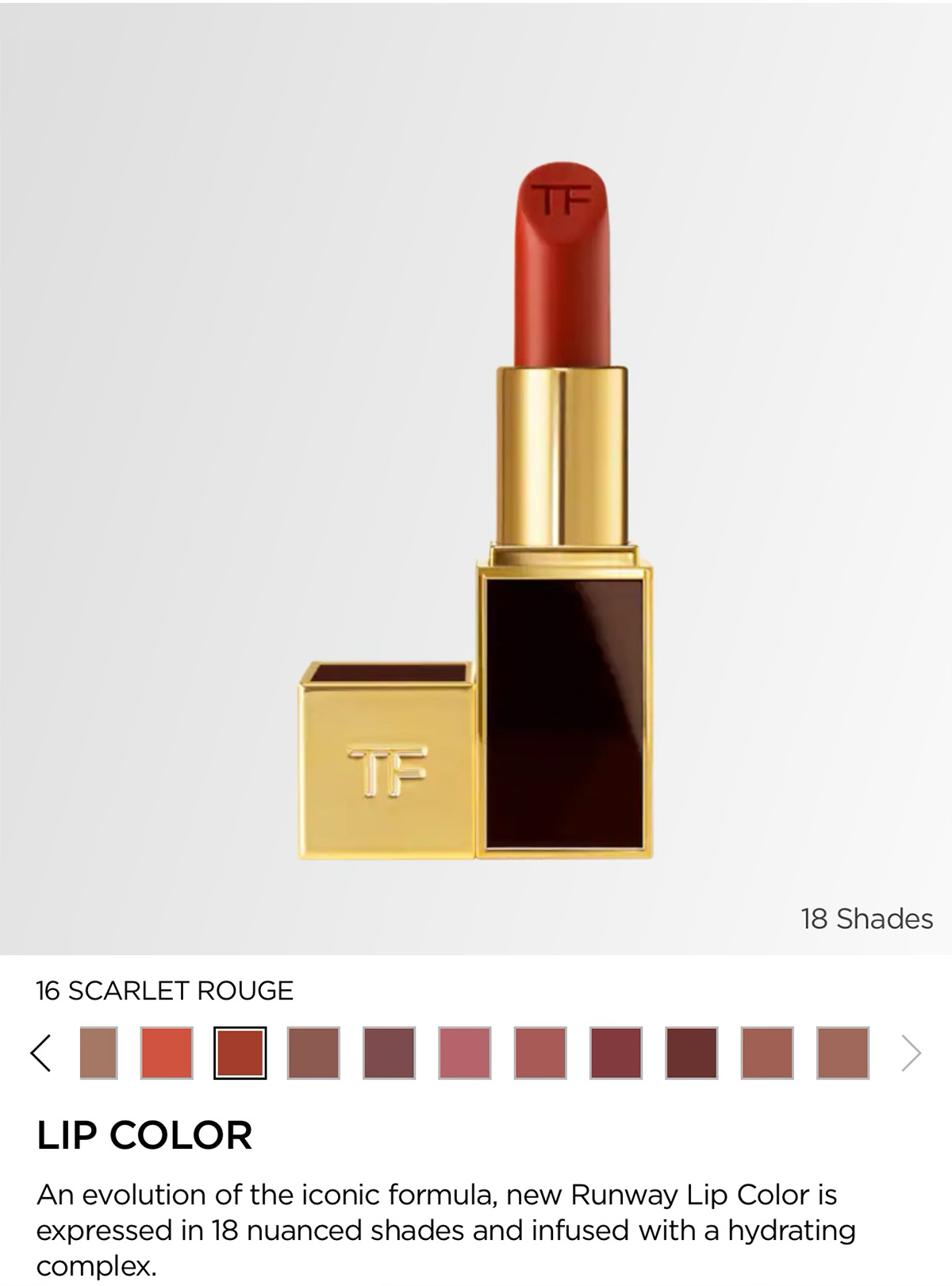 Tom Ford Lip Color swatches