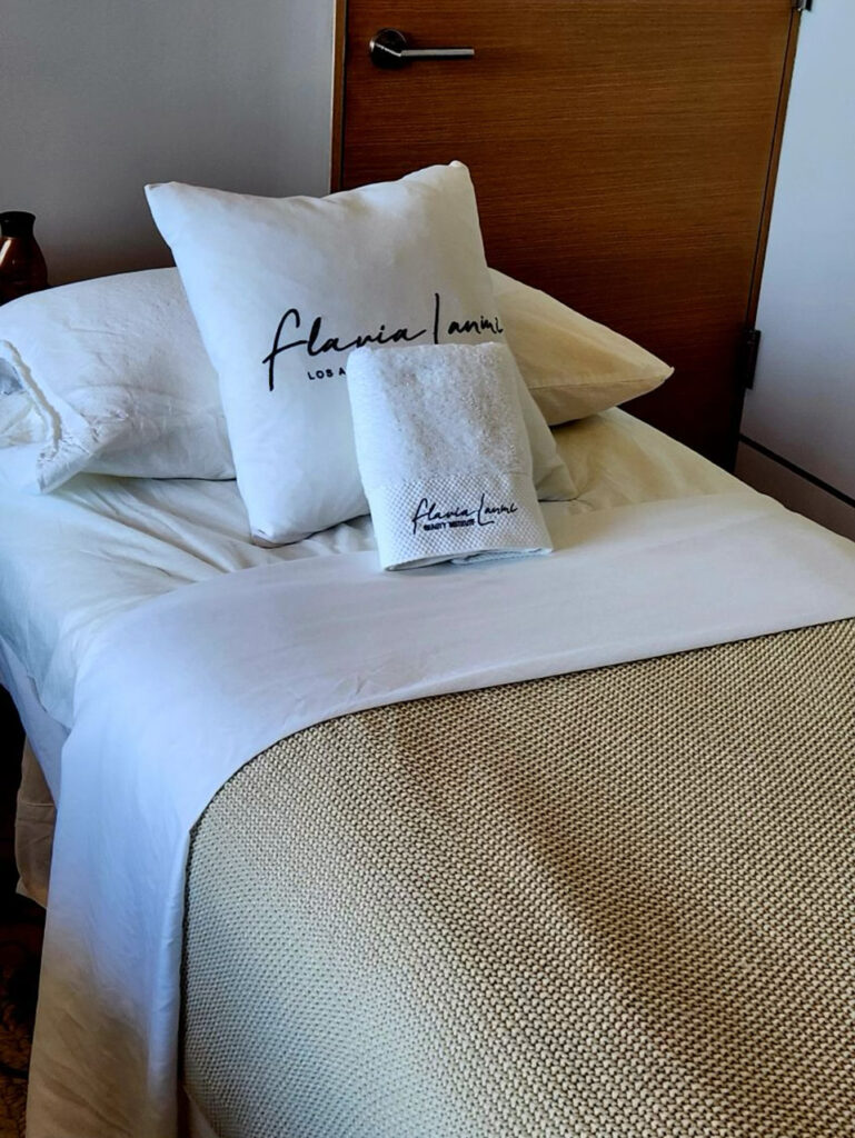 Flavia Lanini bed setup at Dripology Wellness Day