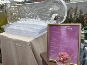 Ice Sculpture and Bar Menu display at Proper Hotel