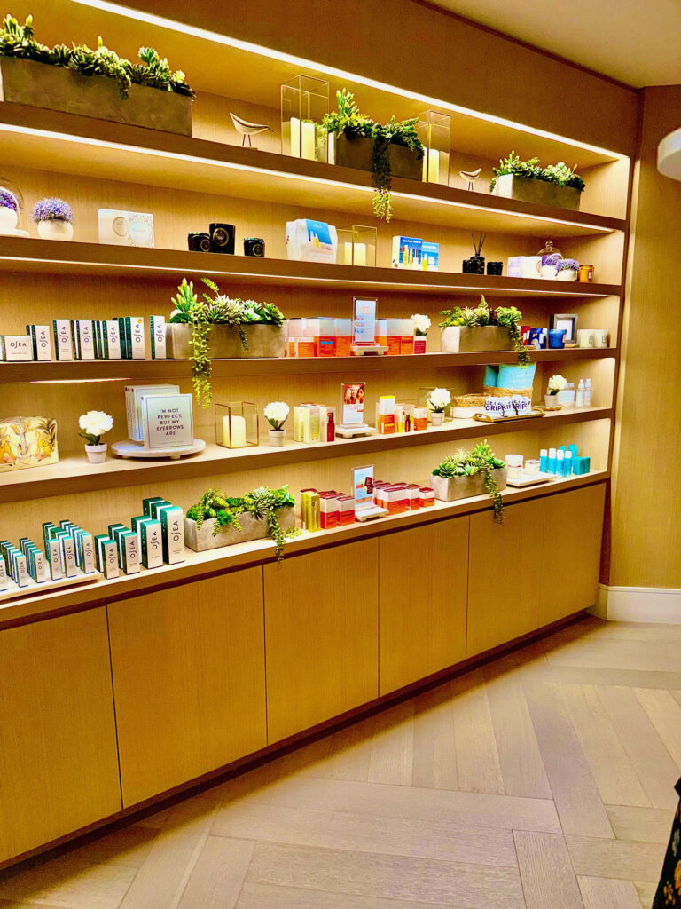Store Shelves at the Vea Newport Beach Spa