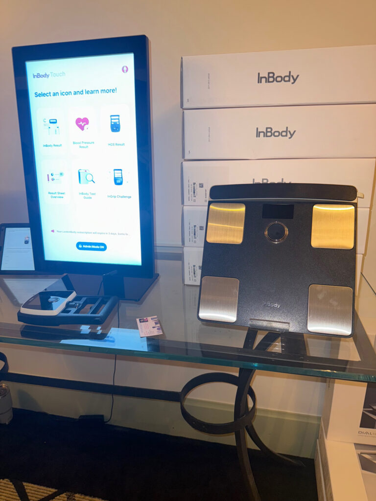 InBody unit displayed at GBK Brand Bar in Beverly Hills