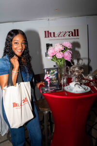 Tiffany Haddish with LLuxxall at the GBK Brand Bar Awards Lounge. Photo credit: Bella Marie Adams