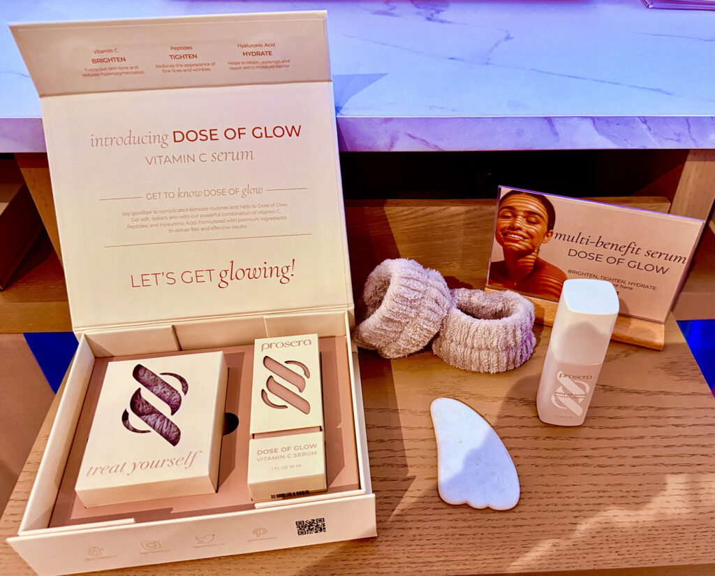 Open package of Dose of Glow Vitamin C Serum at Live Love Spa LA 2025
