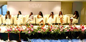 Seven women serving at the panel at the Modern Day Wife Soiree