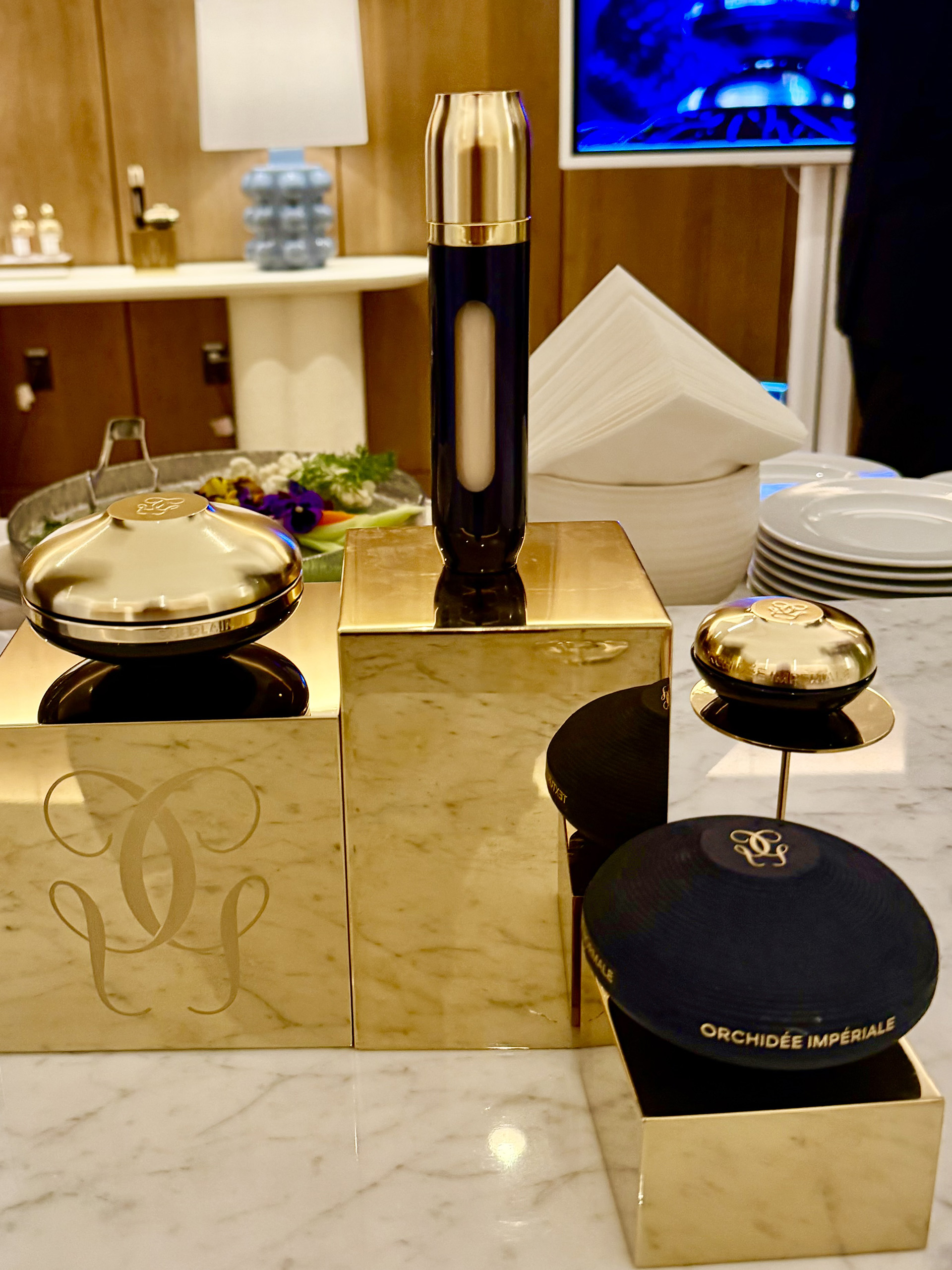 Orchidee Imperiale Display of three Orchidee Imperiale products from Guerlain Paris
